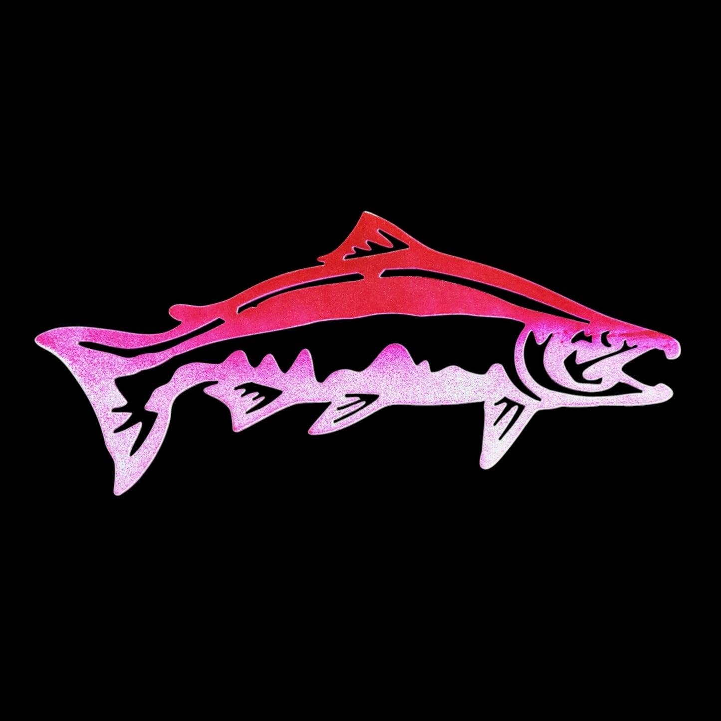 King Salmon Metal Wall Art Plasma Cut – Handmade Fishing Decor for Anglers – Powder-Coated Steel – 13 Vibrant Colors – Rustic Man Cave Gift – Chinook Salmon Sign 16 Gauge – Made in USA