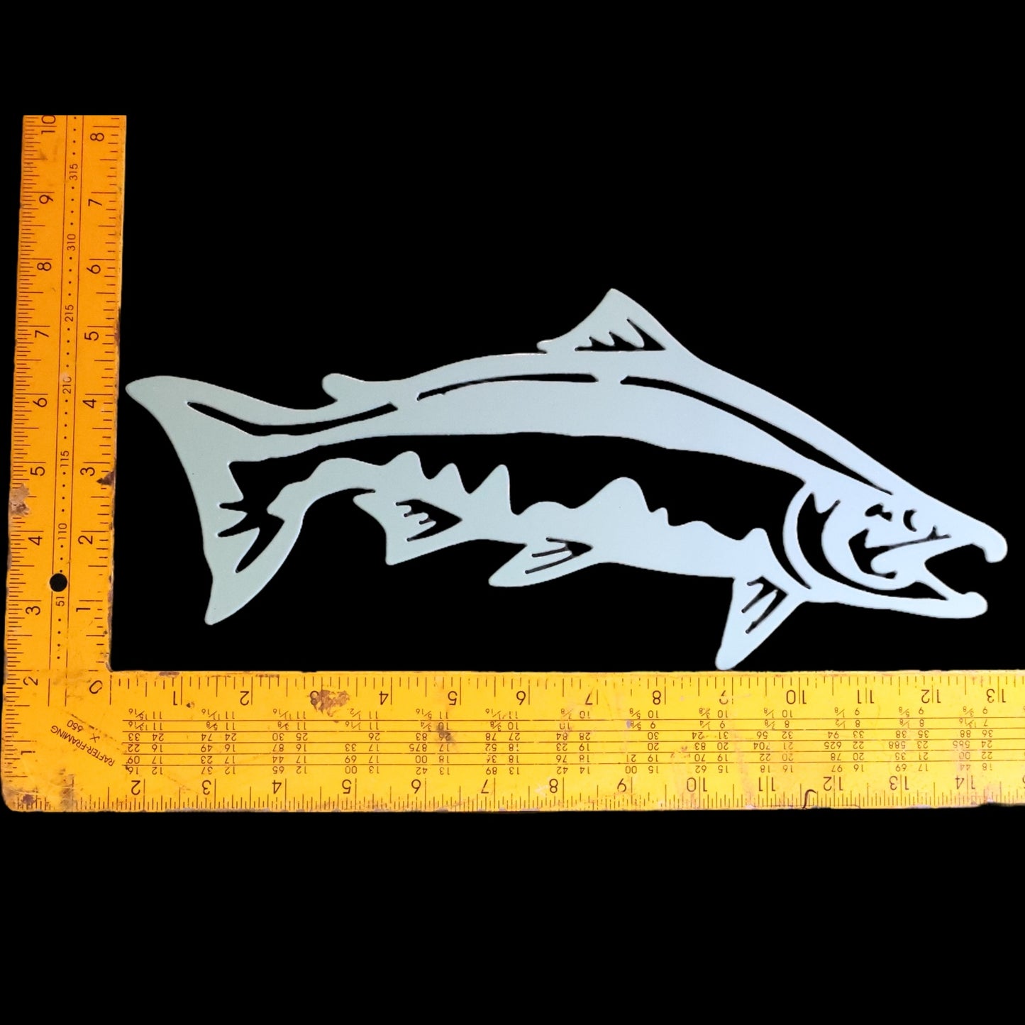 King Salmon Metal Wall Art Plasma Cut – Handmade Fishing Decor for Anglers – Powder-Coated Steel – 13 Vibrant Colors – Rustic Man Cave Gift – Chinook Salmon Sign 16 Gauge – Made in USA