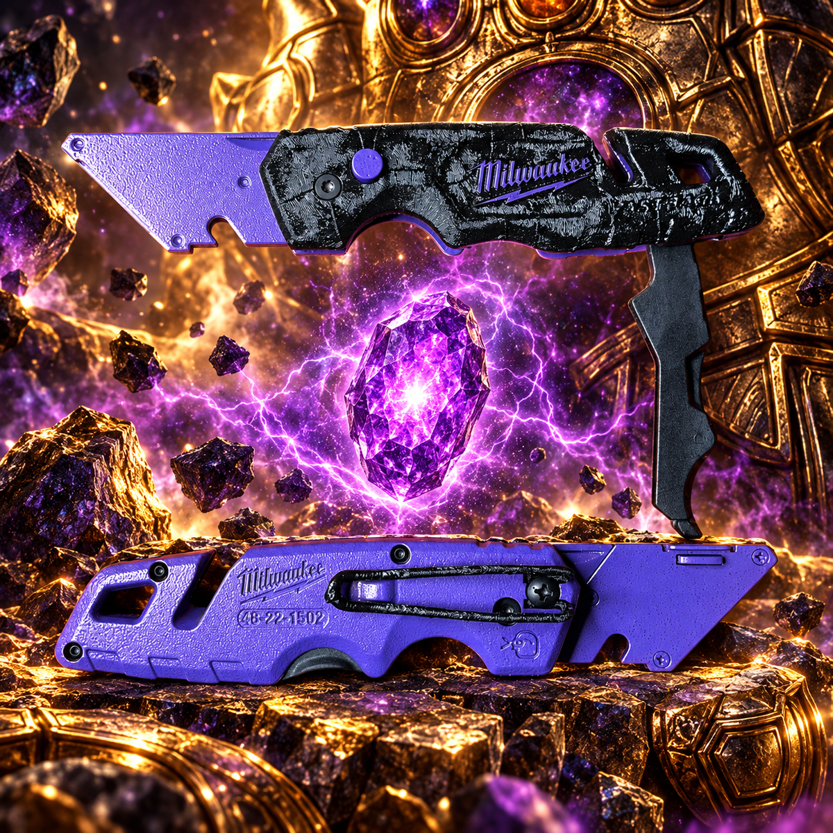 Powder Coated Custom Knives Folding Utility Knife