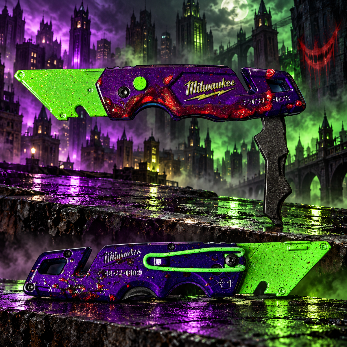 Powder Coated Custom Knives Folding Utility Knife