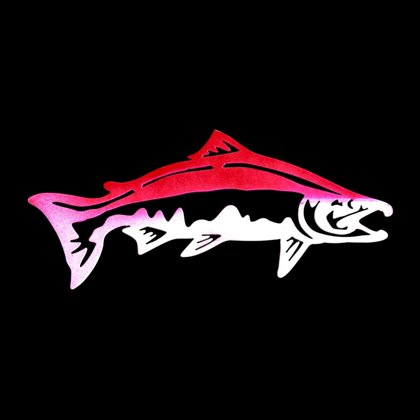 King Salmon Metal Wall Art Plasma Cut – Handmade Fishing Decor for Anglers – Powder-Coated Steel – 13 Vibrant Colors – Rustic Man Cave Gift – Chinook Salmon Sign 16 Gauge – Made in USA