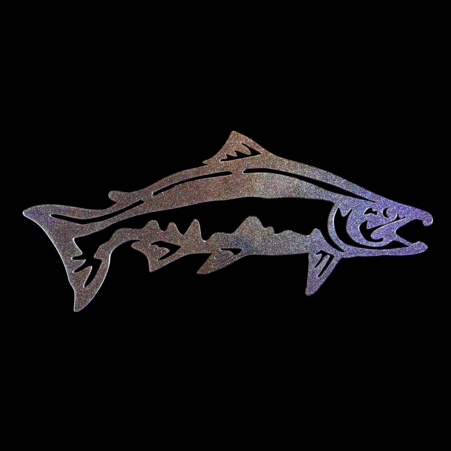 King Salmon Metal Wall Art Plasma Cut – Handmade Fishing Decor for Anglers – Powder-Coated Steel – 13 Vibrant Colors – Rustic Man Cave Gift – Chinook Salmon Sign 16 Gauge – Made in USA