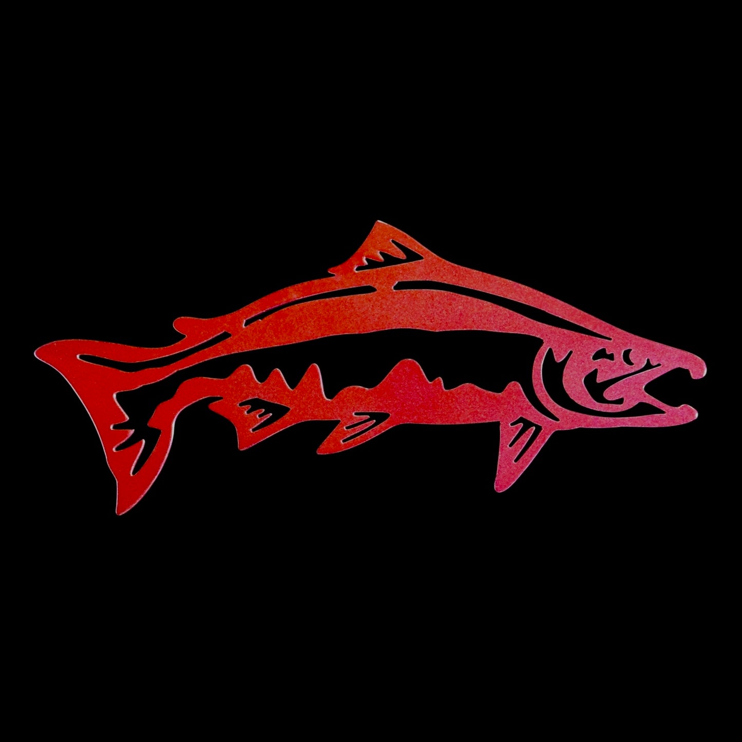 King Salmon Metal Wall Art Plasma Cut – Handmade Fishing Decor for Anglers – Powder-Coated Steel – 13 Vibrant Colors – Rustic Man Cave Gift – Chinook Salmon Sign 16 Gauge – Made in USA