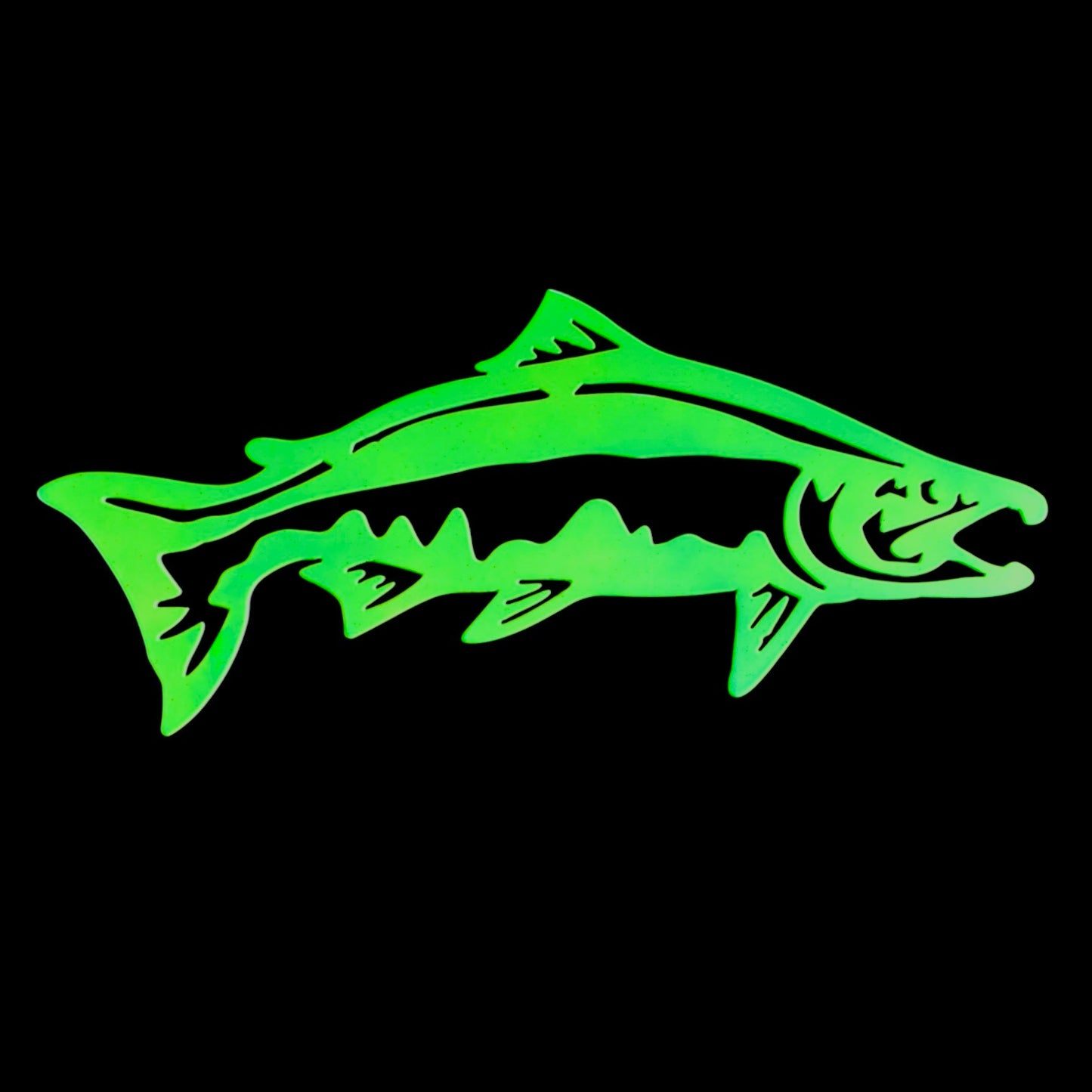 King Salmon Metal Wall Art Plasma Cut – Handmade Fishing Decor for Anglers – Powder-Coated Steel – 13 Vibrant Colors – Rustic Man Cave Gift – Chinook Salmon Sign 16 Gauge – Made in USA