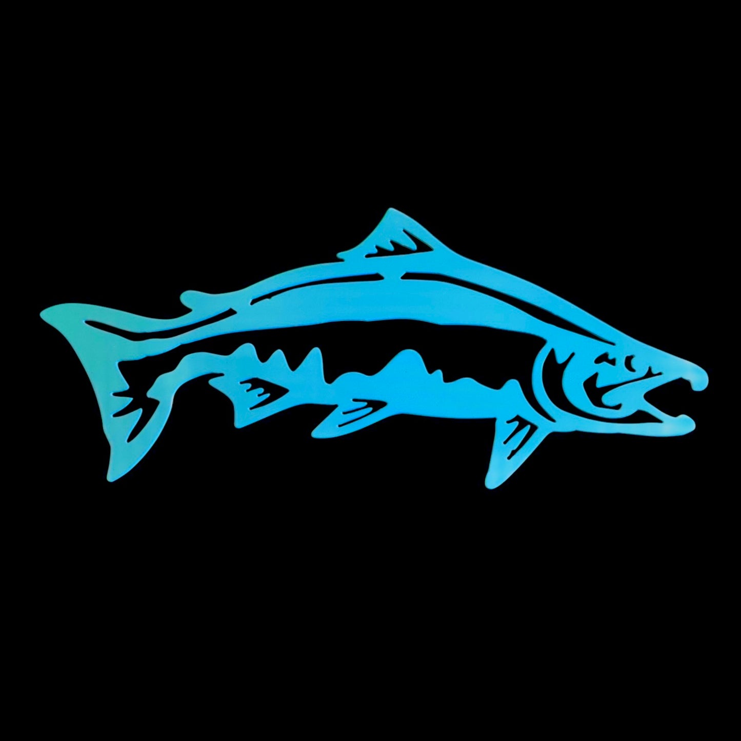 King Salmon Metal Wall Art Plasma Cut – Handmade Fishing Decor for Anglers – Powder-Coated Steel – 13 Vibrant Colors – Rustic Man Cave Gift – Chinook Salmon Sign 16 Gauge – Made in USA