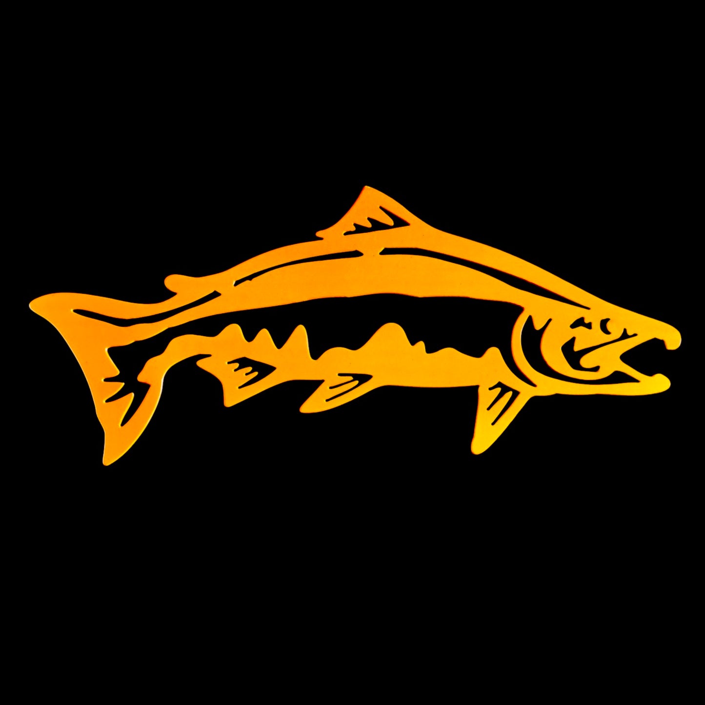 King Salmon Metal Wall Art Plasma Cut – Handmade Fishing Decor for Anglers – Powder-Coated Steel – 13 Vibrant Colors – Rustic Man Cave Gift – Chinook Salmon Sign 16 Gauge – Made in USA