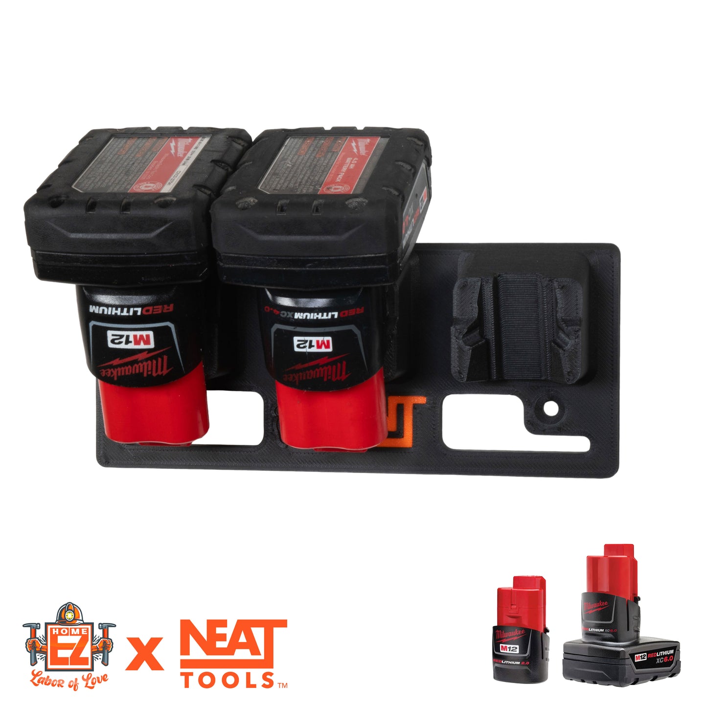 M12 Battery Mounts for Milwaukee